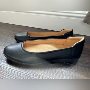 Naturalizer Flexy black leather ballet flats, women’s 8.5